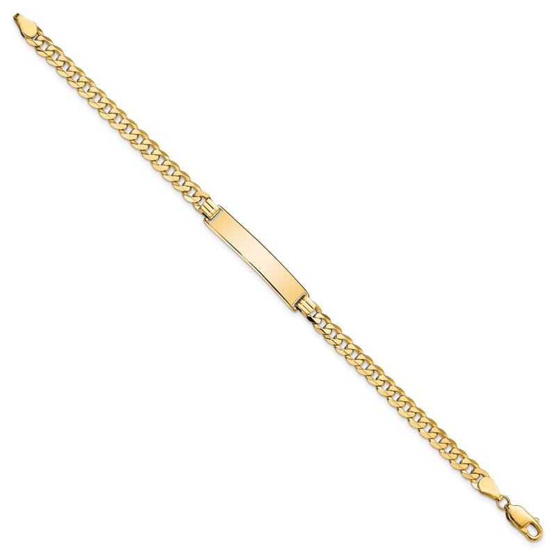 8 Inch 14K Flat Curb Link Id Bracelet