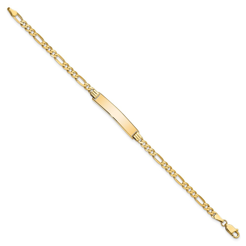 8 Inch 14K Flat Figaro Link Id Bracelet