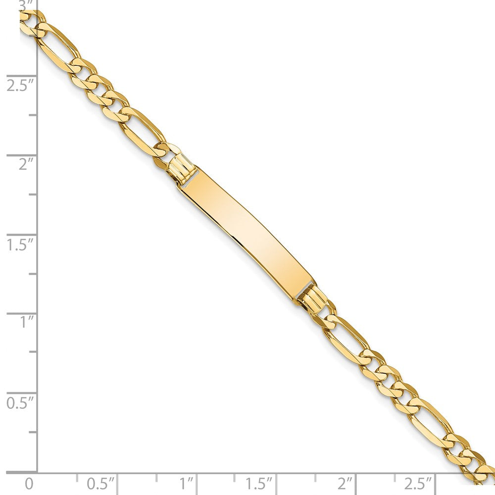 8 Inch 14K Flat Figaro Link Id Bracelet
