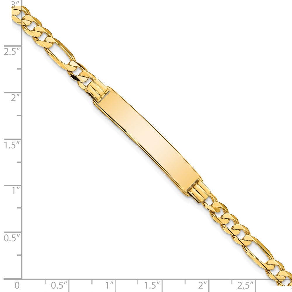 8 Inch 14K Flat Figaro Link Id Bracelet