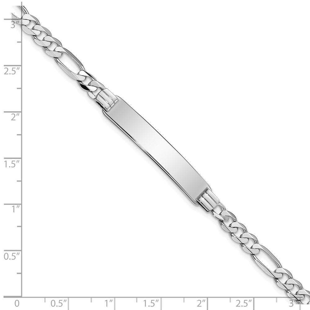 8 Inch 14K Wg Figaro Link Id Bracelet