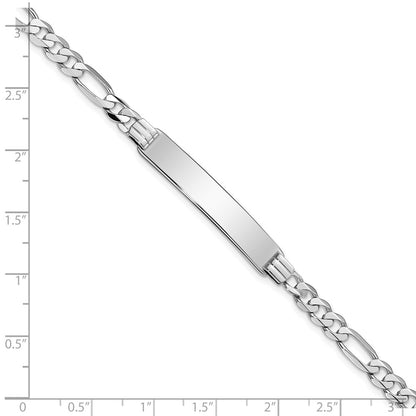 8 Inch 14K Wg Figaro Link Id Bracelet