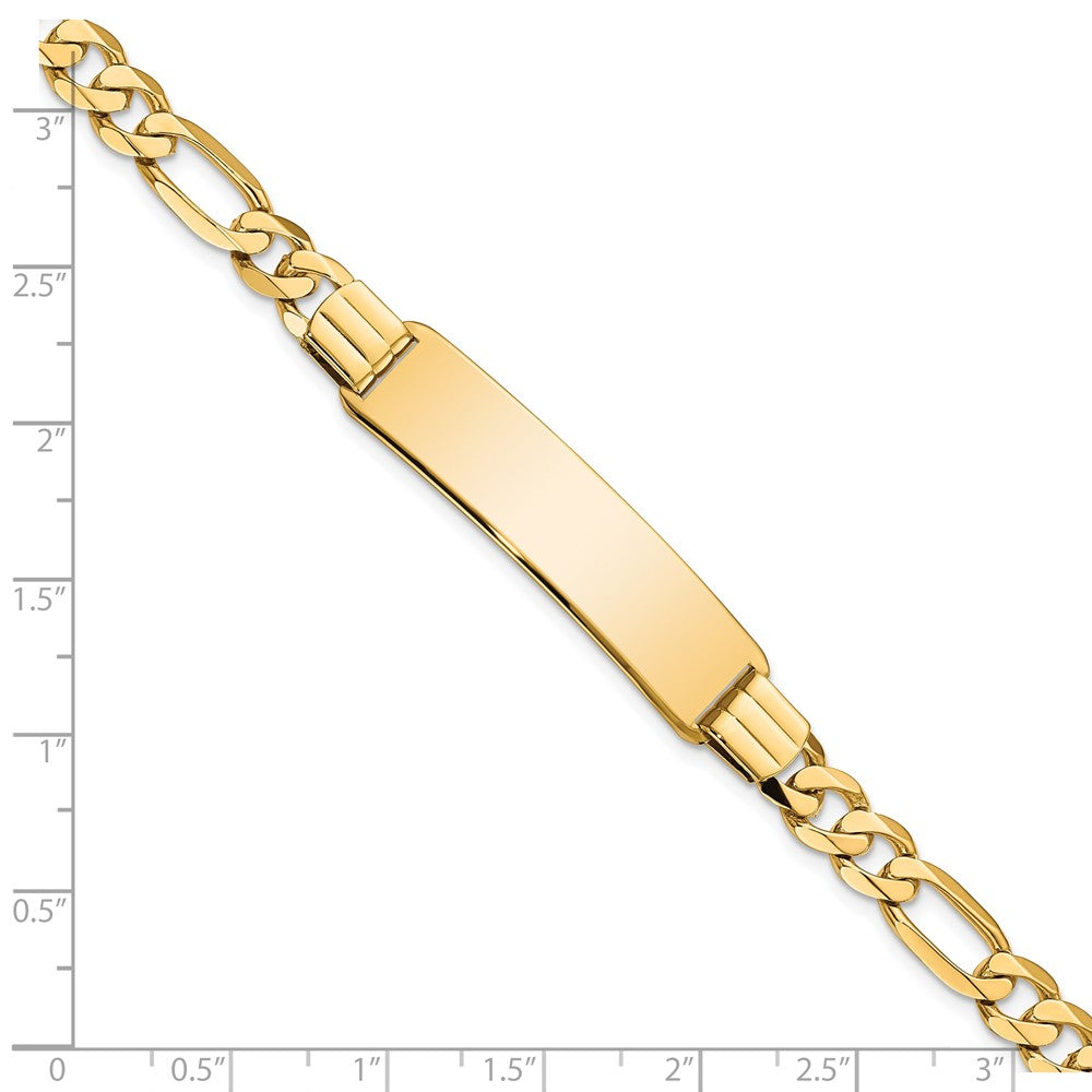 8 Inch 14K Flat Figaro Link Id Bracelet