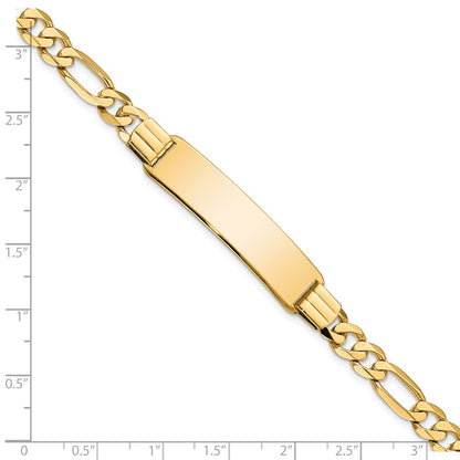8 Inch 14K Flat Figaro Link Id Bracelet