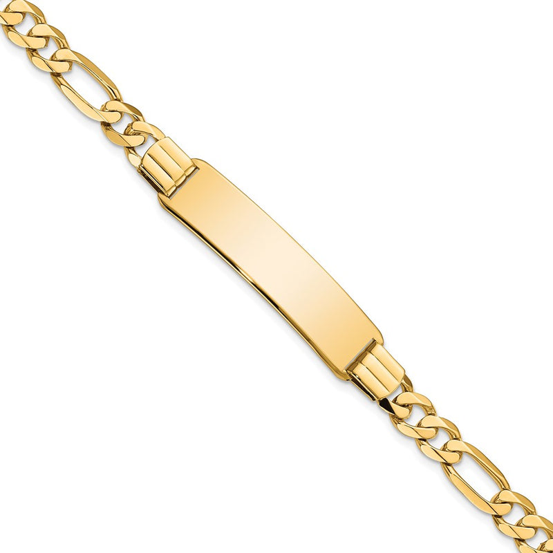 7 Inch 14K Flat Figaro Link Id Bracelet