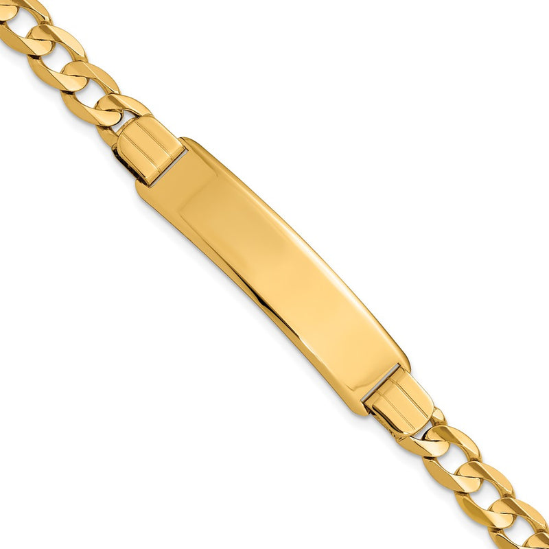 8 Inch 14K Curb Link Id Bracelet