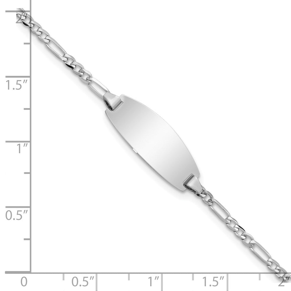 5.5 Inch 14K White Gold Oval Figaro Id Bracelet
