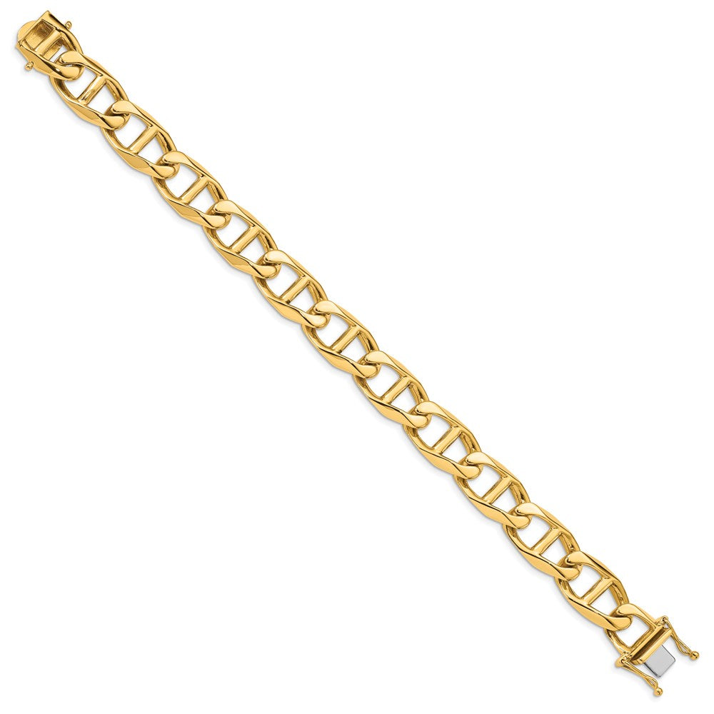 14k Yellow Gold 12.5mm Hand-polished Anchor Link Chain Bracelet
