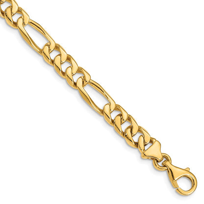 14k Yellow Gold 7mm Hand-polished Figaro Link Chain Necklace