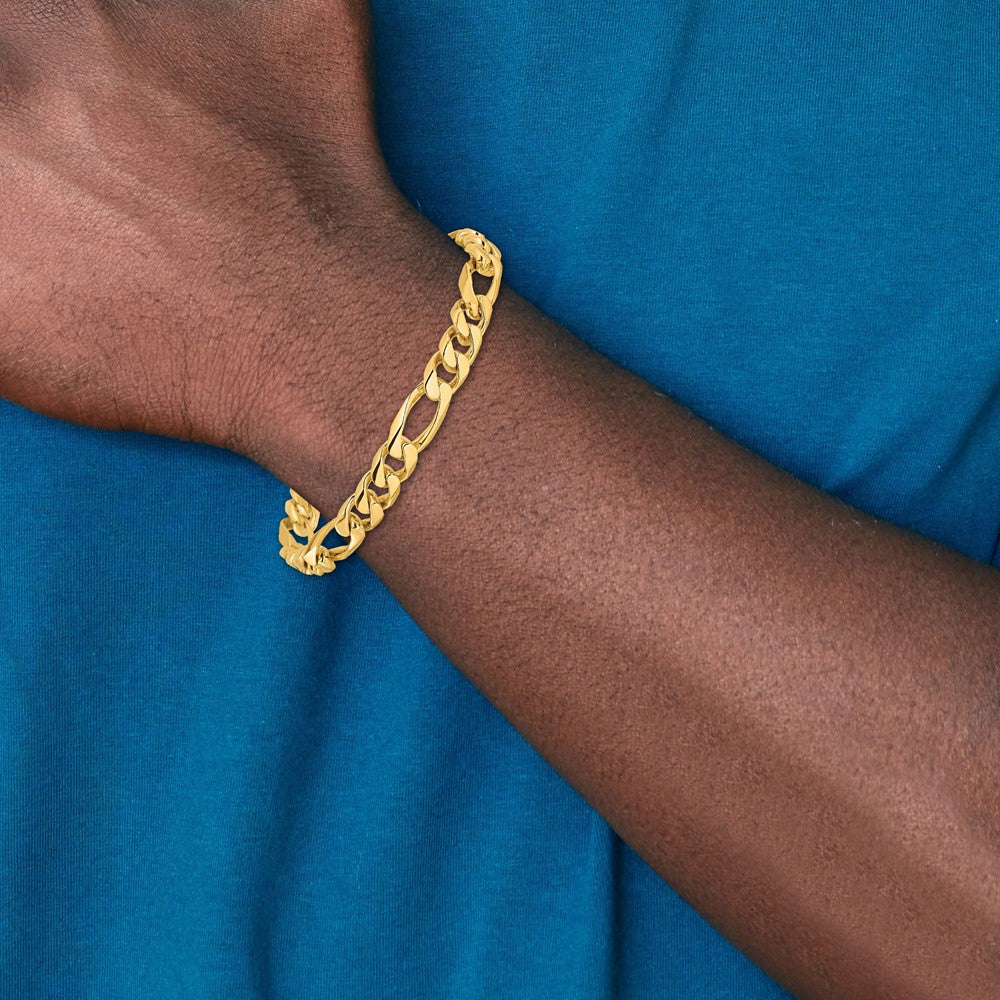 14k Yellow Gold 8mm Hand-polished Figaro Link Chain Necklace