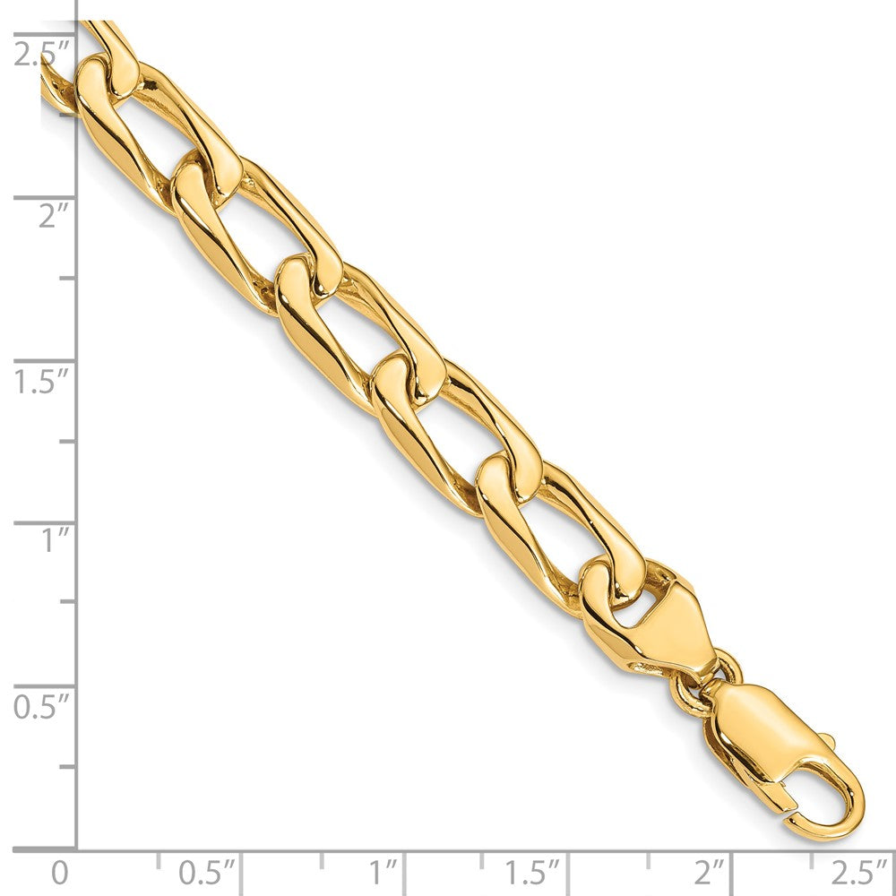 14K Yellow Gold 8.5mm Hand-Polished Open Link Chain Necklace