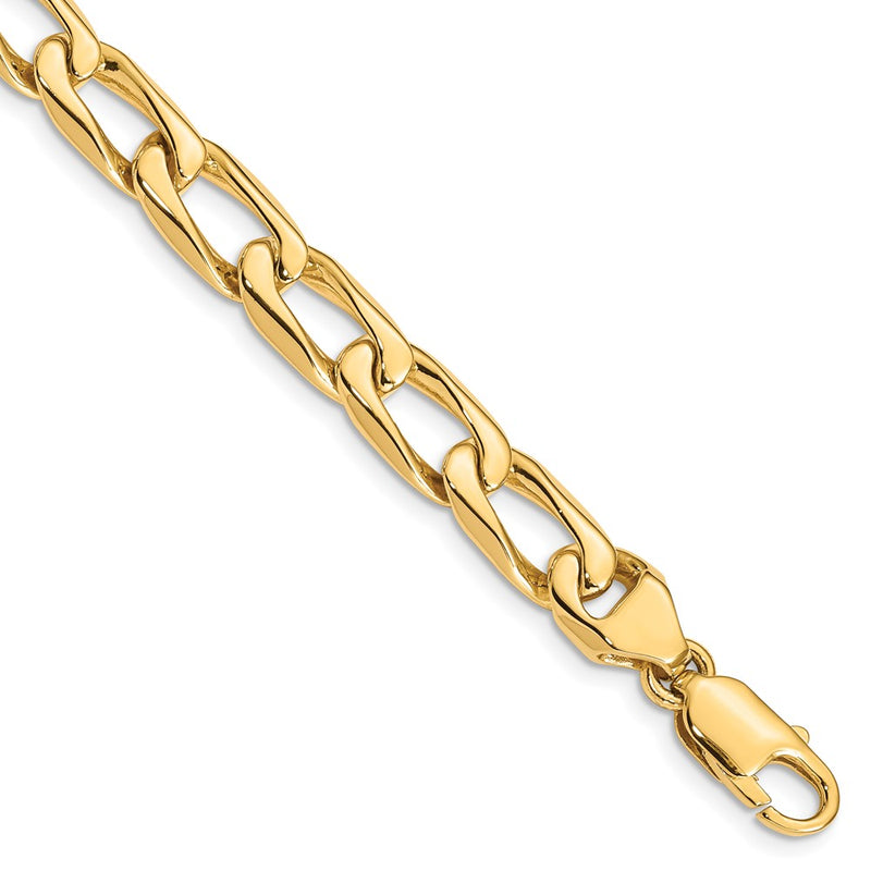 14K Yellow Gold 8.5mm Hand-Polished Open Link Chain Necklace