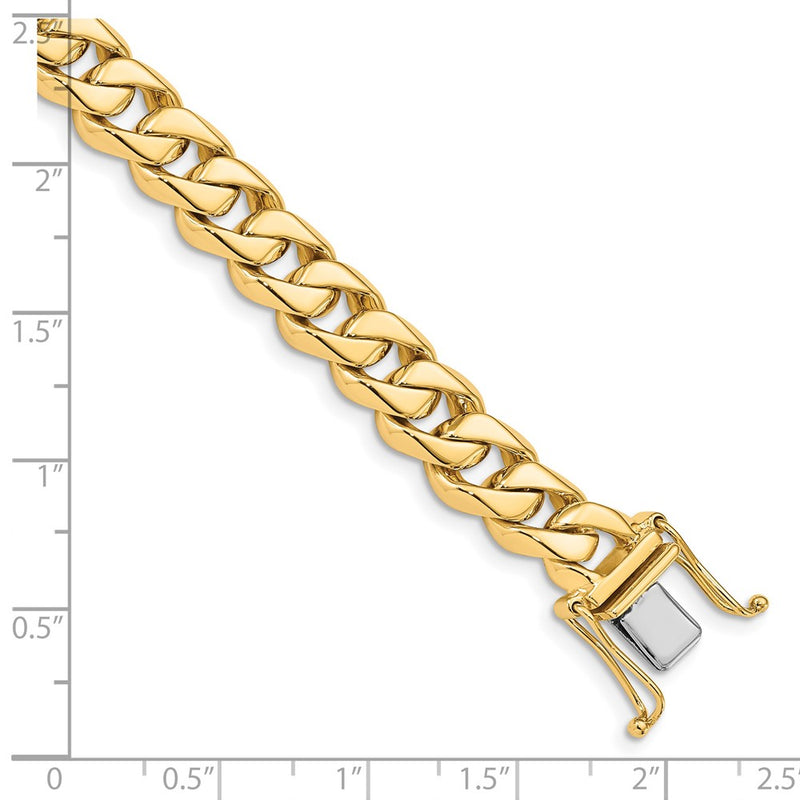 14k Yellow Gold 8.5mm Hand-Polished Traditional Link Chain Bracelet