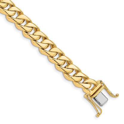 14k Yellow Gold 8.5mm Hand-Polished Traditional Link Chain Necklace