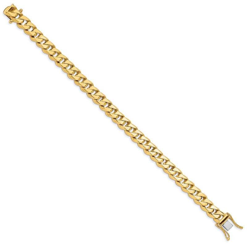 14k Yellow Gold 8.6mm Hand-polished Traditional Link Chain Bracelet