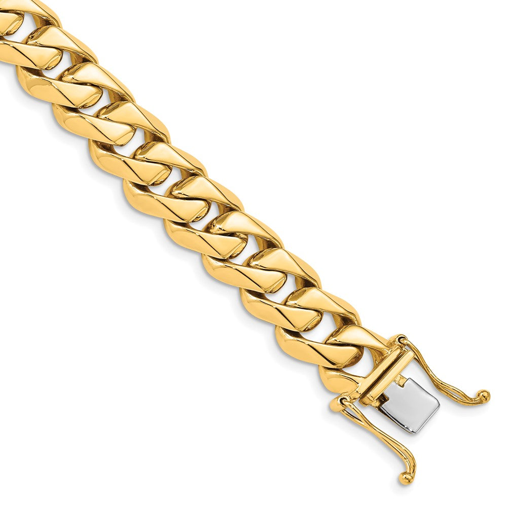 14k Yellow Gold 11mm Hand-polished Traditional Link Chain Necklace