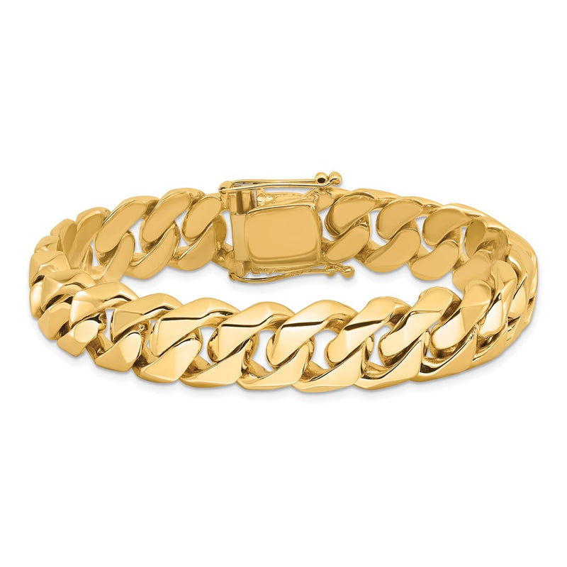 14k Yellow Gold 14mm Hand-polished Traditional Link Chain Necklace