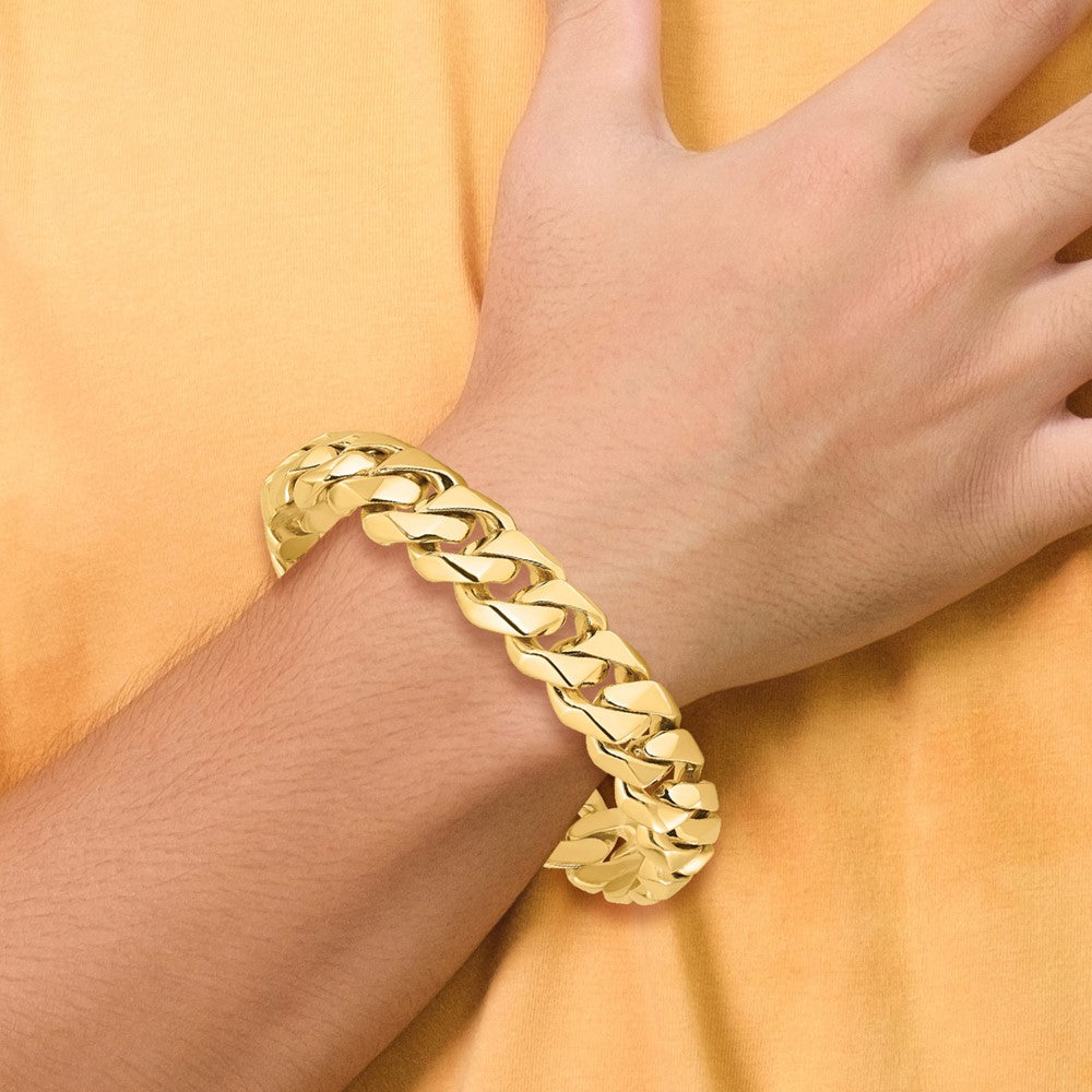 14k Yellow Gold 14mm Hand-polished Traditional Link Chain Necklace
