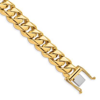 14k Yellow Gold 14mm Hand-polished Traditional Link Chain Necklace