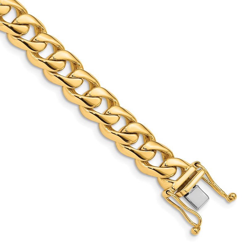 14k Yellow Gold 8.3mm Hand-polished Rounded Curb Link Chain Necklace