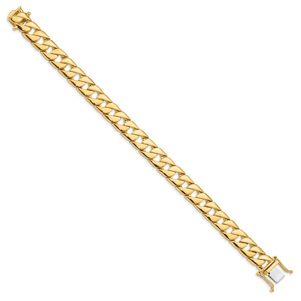 14k Yellow Gold 10.2mm Hand-polished Fancy Link Chain Bracelet