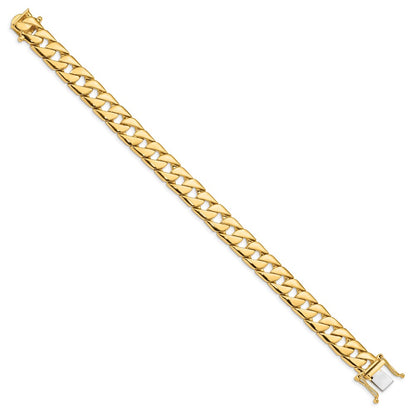 14k Yellow Gold 10.2mm Hand-polished Fancy Link Chain Bracelet