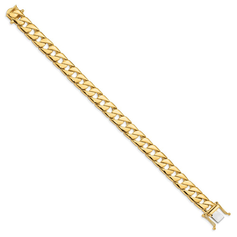 14k Yellow Gold 10.2mm Hand-polished Fancy Link Chain Bracelet