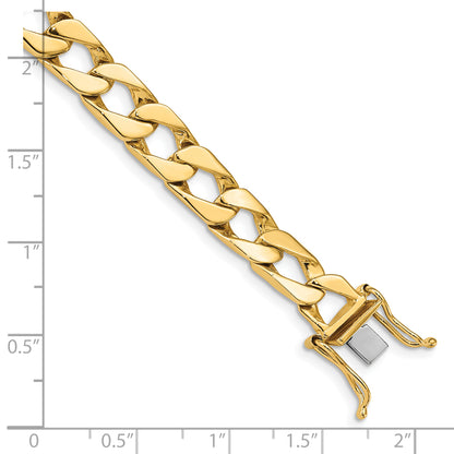 Solid 14K Yellow Gold 24 inch 7.9mm Hand Polished Fancy Link with Box Catch Clasp Chain Necklace