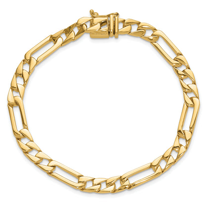 Solid 14K Yellow Gold 24 inch 6mm Hand Polished Figaro Link with Box Catch Clasp Chain Necklace