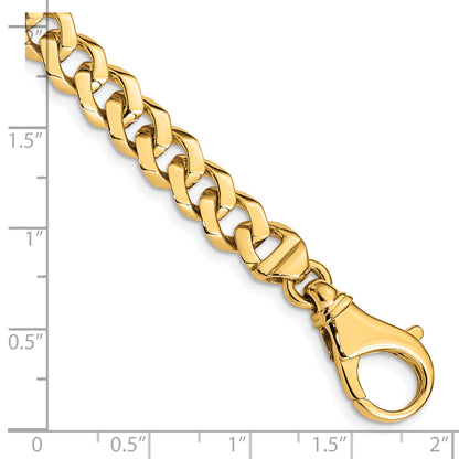 Solid 14K Yellow Gold 24 inch 8mm Hand Polished Fancy Link with Fancy Lobster Clasp Chain Necklace