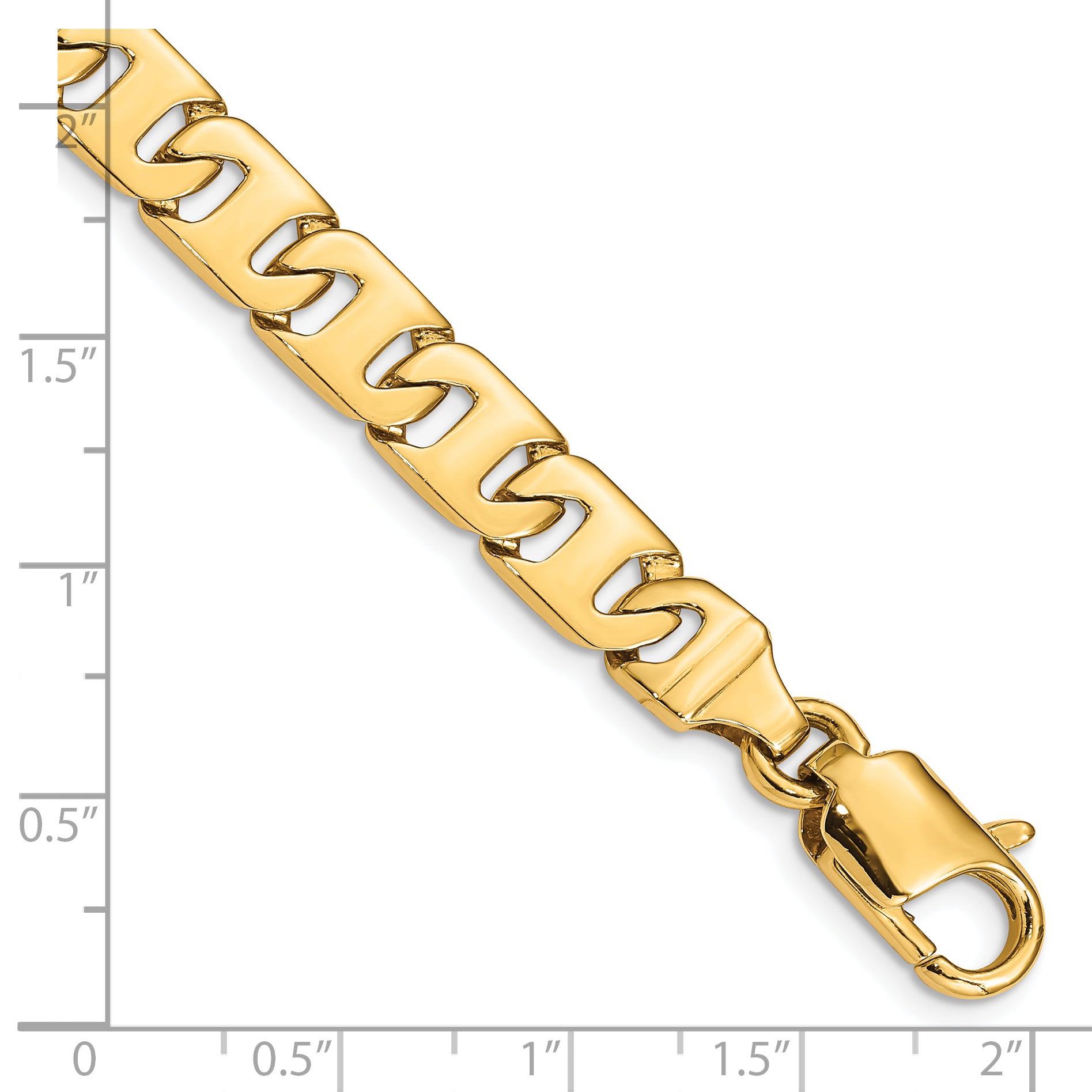 Solid 14K Yellow Gold 24 inch 8.4mm Hand Polished Fancy Link with Fancy Lobster Clasp Chain Necklace