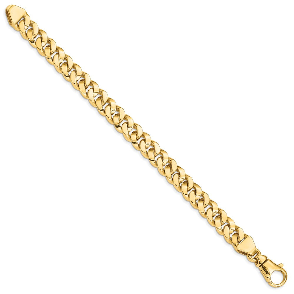 14k Yellow Gold 10mm Hand Polished Fancy Link Chain Bracelet