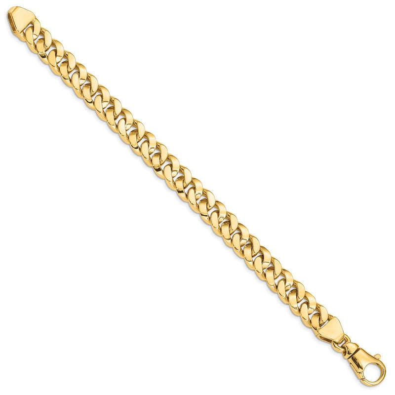 14k Yellow Gold 10mm Hand Polished Fancy Link Chain Bracelet