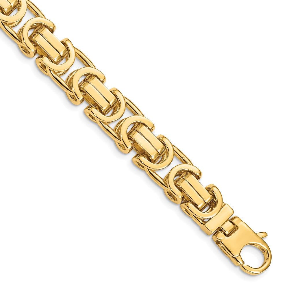 14k Yellow Gold 10.1mm Hand-polished Fancy Link Chain Necklace