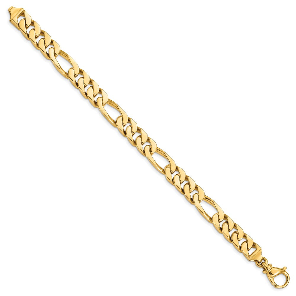 14k Yellow Gold 9.2mm Hand Polished Fancy Link Chain Bracelet