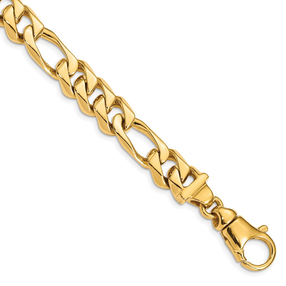 14k Yellow Gold 10.9mm Hand Polished Fancy Link Chain Bracelet