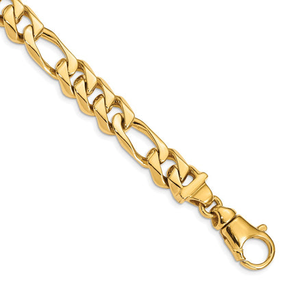 14k Yellow Gold 10.9mm Hand Polished Fancy Link Chain Bracelet
