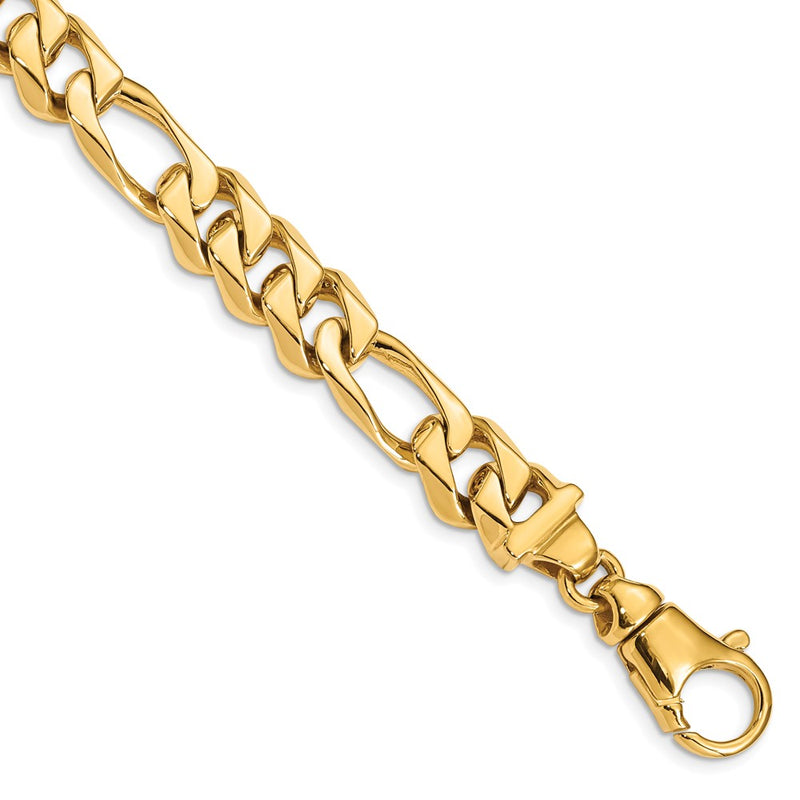 14k Yellow Gold 10.9mm Hand Polished Fancy Link Chain Bracelet