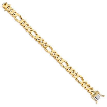 14k Yellow Gold 11.8mm Hand Polished Fancy Link Chain Bracelet
