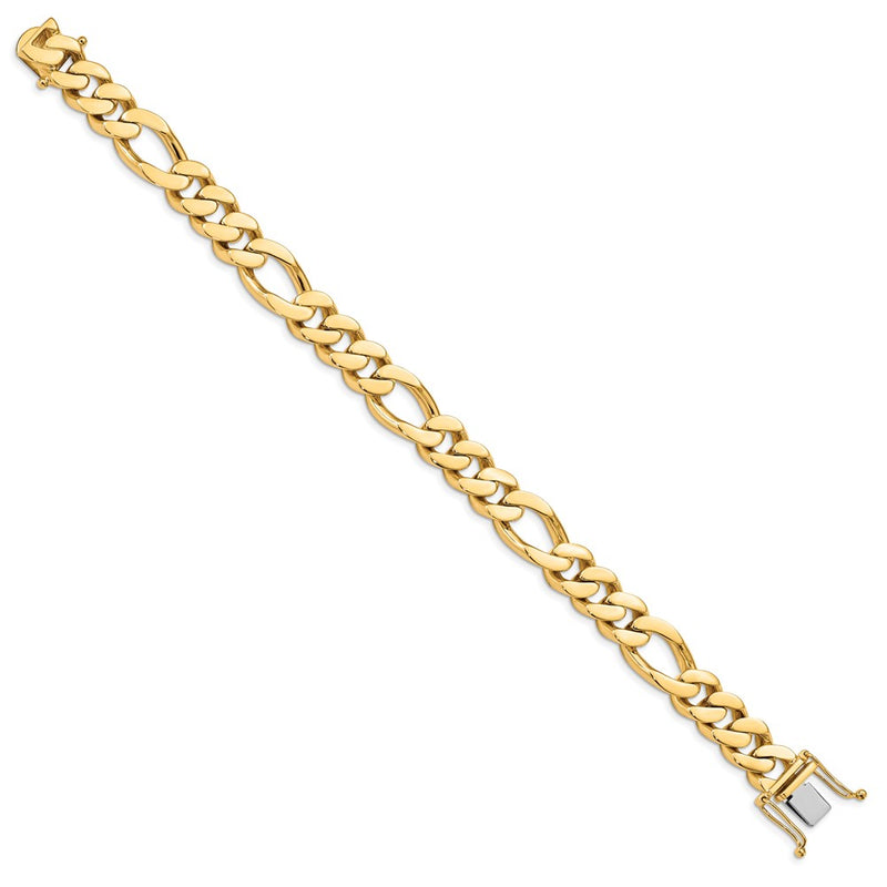 14k Yellow Gold 11.8mm Hand Polished Fancy Link Chain Bracelet