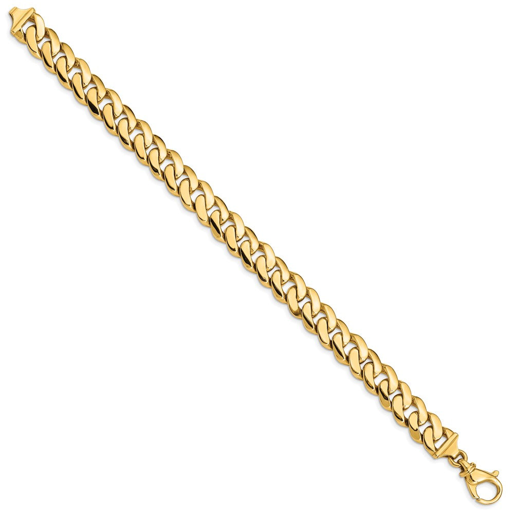 14k Yellow Gold 10.75mm Hand Polished Fancy Link Chain Bracelet