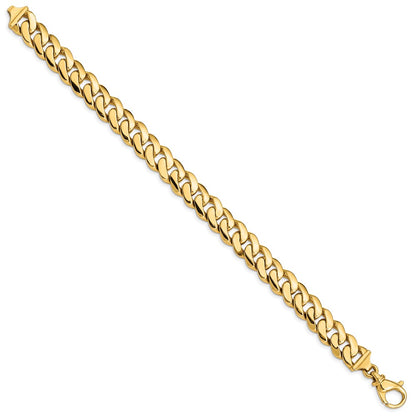 14k Yellow Gold 10.75mm Hand Polished Fancy Link Chain Bracelet