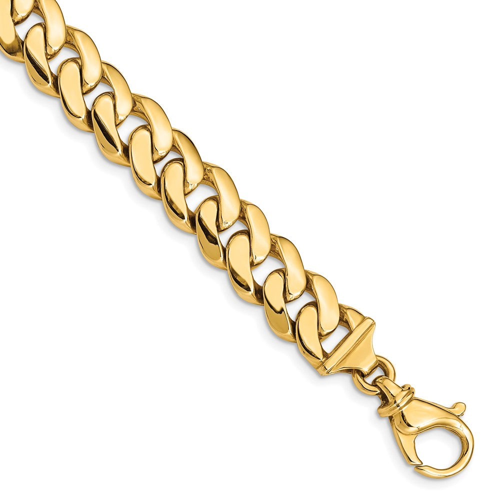 14k Yellow Gold 10.75mm Hand Polished Fancy Link Chain Bracelet