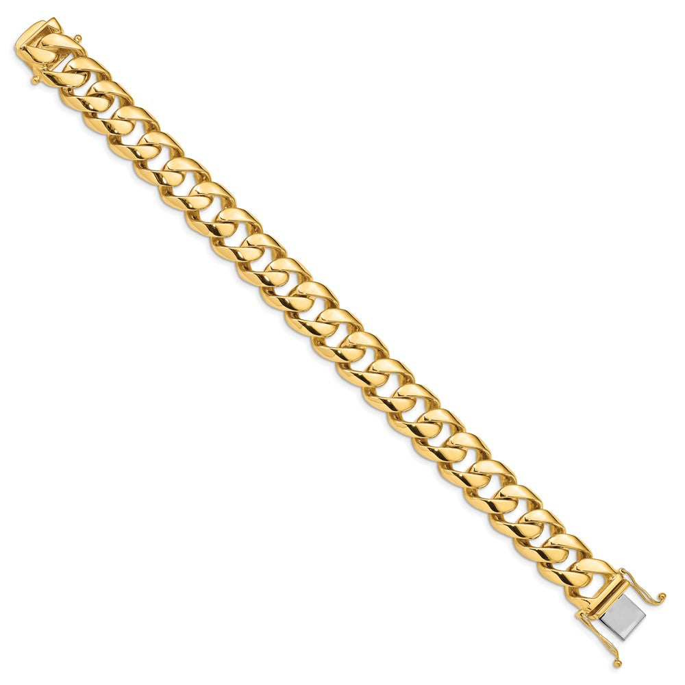 14k Yellow Gold 16.15mm Hand Polished Fancy Link Chain Bracelet