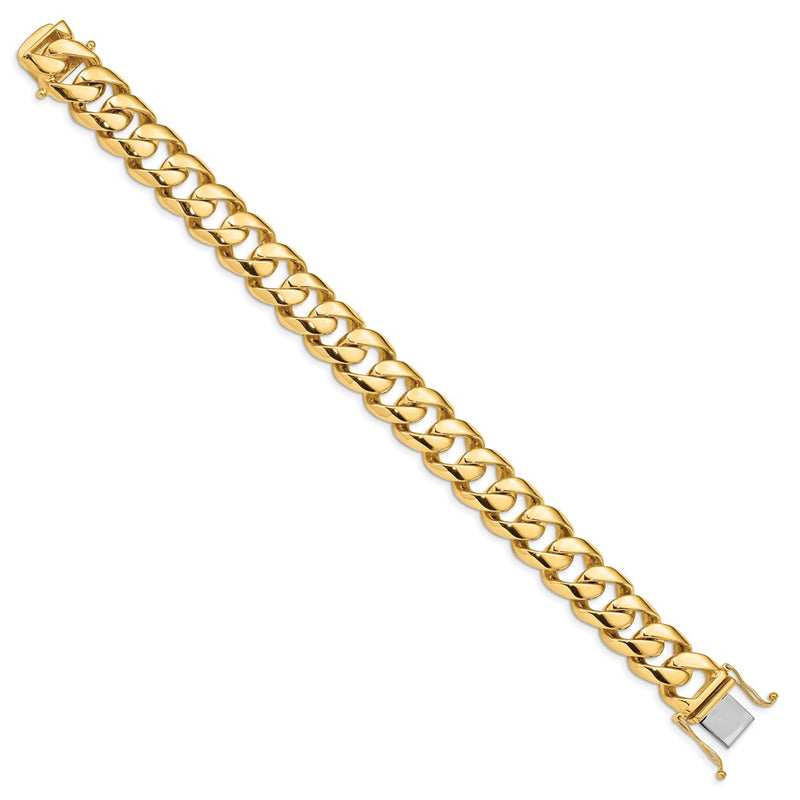 14k Yellow Gold 16.15mm Hand Polished Fancy Link Chain Bracelet