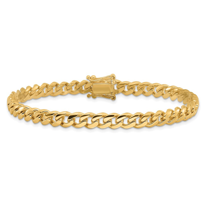 14k Yellow Gold 5.7mm Hand-polished Miami Cuban Chain Necklace