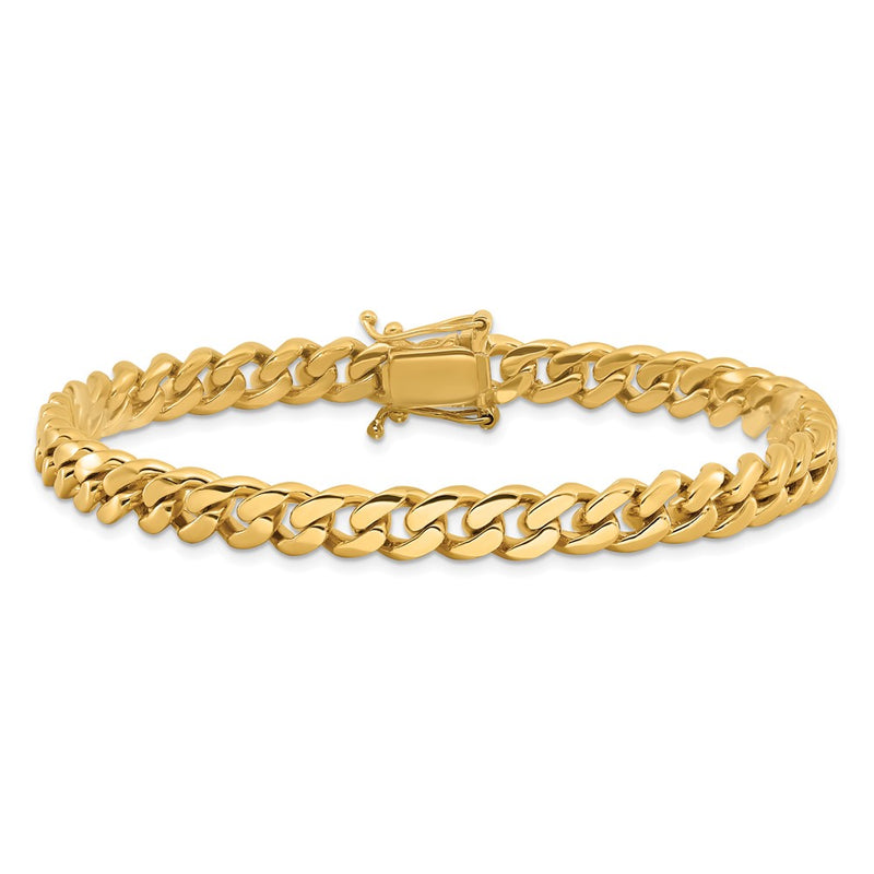 14k Yellow Gold 7mm Hand-polished Miami Cuban Chain Necklace