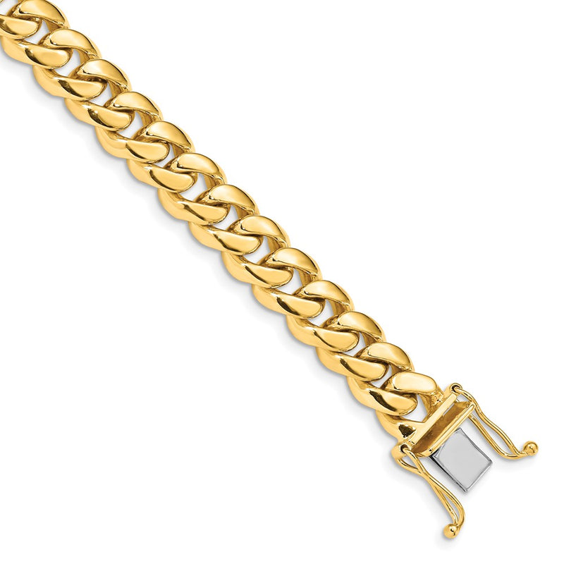 14k Yellow Gold 8.7mm Hand-polished Miami Cuban Chain Necklace