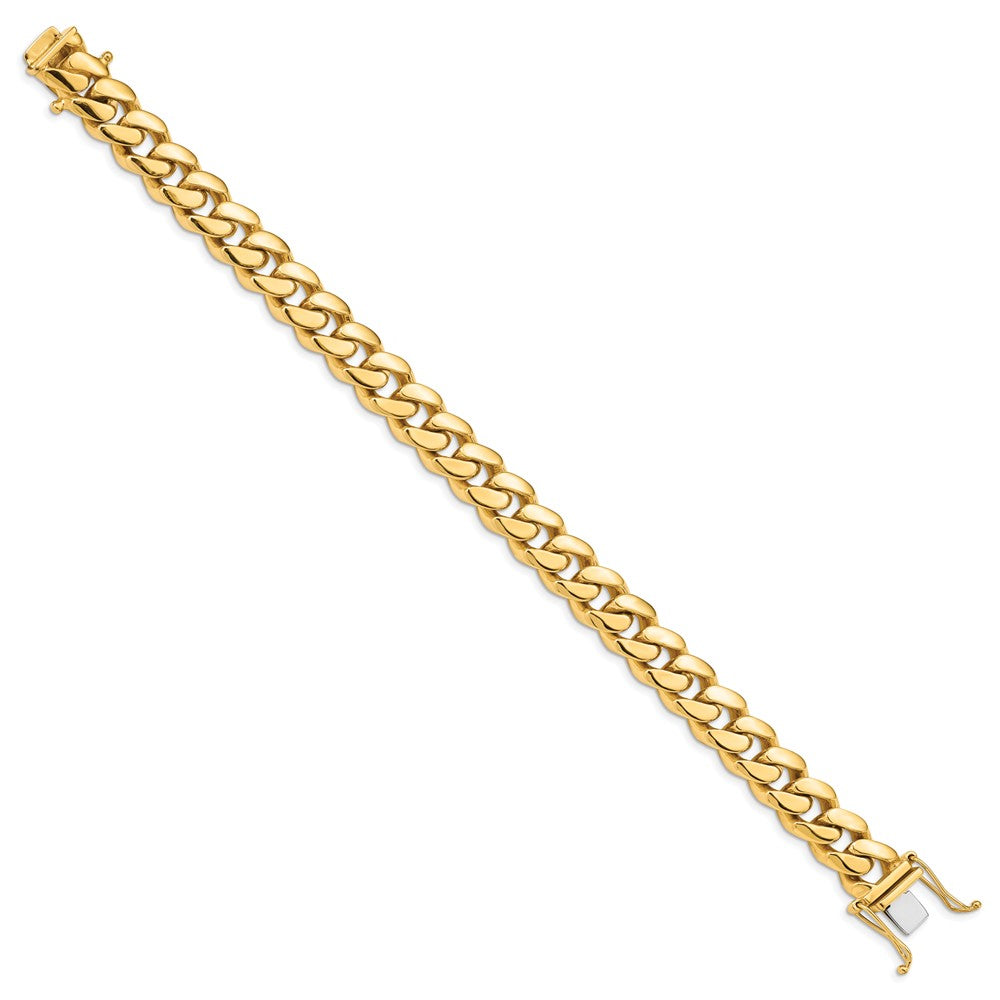 14k Yellow Gold 10.7mm Hand-polished Miami Cuban Link Chain Bracelet