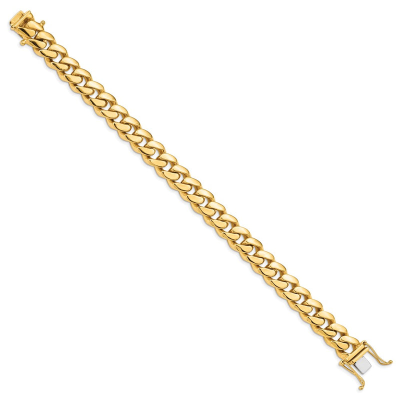 14k Yellow Gold 10.7mm Hand-polished Miami Cuban Link Chain Bracelet